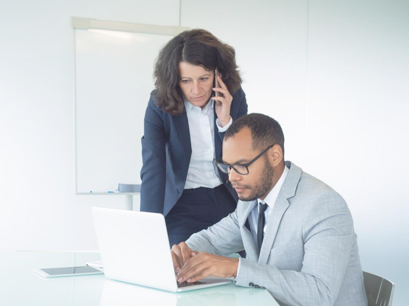 Financial assessment meeting with documents and calculator